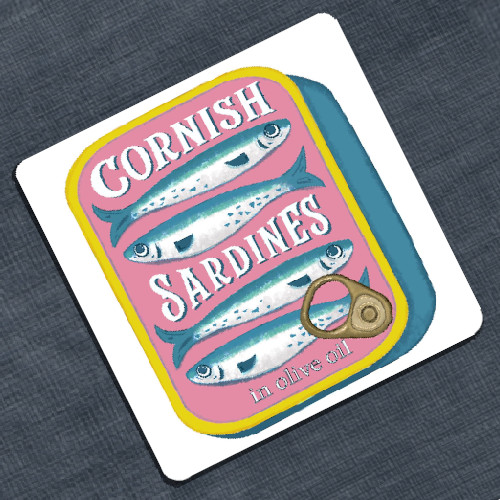 Sardine tin coaster pink (image for) Sardine tin coaster pink